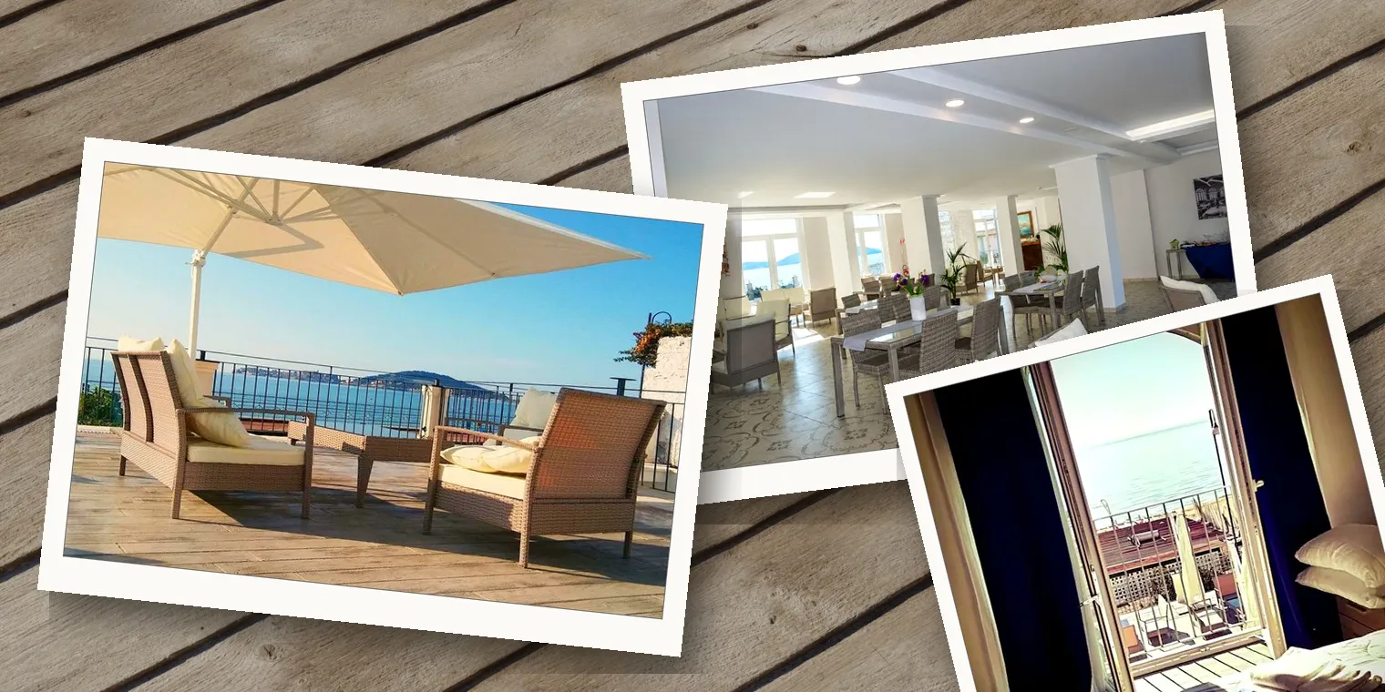 La terrazza del Klaton Beach Hotel, vista su Gaeta